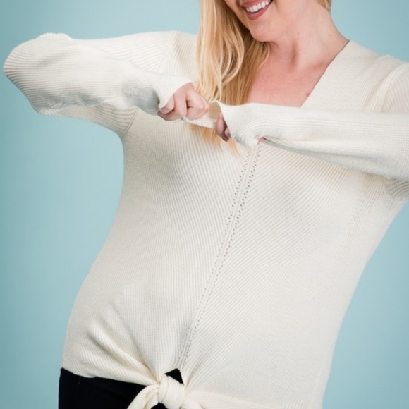 Tie Front Sweater NWT - Picture 2 of 3